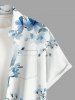 Chemise hawaïenne grande taille pour homme, à imprimé floral et branches, boutons et poche. - Bleu clair 2XL