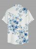 Chemise hawaïenne grande taille pour homme, à imprimé floral et branches, boutons et poche. - Bleu clair 2XL