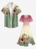 Robe midi trapèze grande taille à imprimé floral et feuilles ombré hawaïen avec poches fendues - Rose  XXS