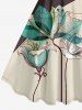 Plus Size Flower Print Hawaii A Line Dress - marron foncé 6X