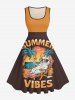 Coconut Tree Cat Seascape Letter Print Matching Hawaii Beach Outfit For Couples -  