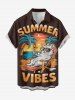 Coconut Tree Cat Seascape Letter Print Matching Hawaii Beach Outfit For Couples -  
