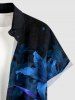 Lily Flower Galaxy Print Buttons Pocket Hawaii Shirt For Men -  