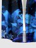 Lily Flower Galaxy Print Buttons Pocket Hawaii Shirt For Men -  