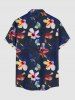Chemise hawaïenne grande taille à imprimé floral, boutons et poches pour homme - Bleu profond 2XL