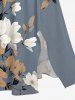 Flowers Leaf Print Split Hawaii Midi Dress -  