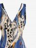 Leopard Print Hawaii Ruffles Split Dress -  