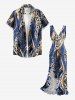 Leopard Print Hawaii Ruffles Split Dress -  