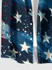 Chemise à poches boutonnées grande taille pour homme, imprimée drapeau américain patriotique. - Bleu 2XL