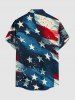 Chemise à poches boutonnées grande taille pour homme, imprimée drapeau américain patriotique. - Bleu 2XL