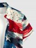 Chemise à poches boutonnées grande taille pour homme, imprimée drapeau américain patriotique. - Bleu 2XL