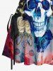Robe débardeur hawaïenne à lacets et imprimé de roses et de crânes - Bleu XS