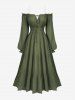 Robe grande taille, décolletée épaules dénudées, taille élastique unie, coupe A, avec bretelle amovible -  2X | US 18-20