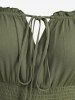 Plus Size Off The Shoulder Solid Elastic Waist A Line Dress with Removable Shoulder Strap -  