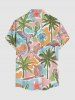 Chemise à boutons pour homme, grande taille, imprimé perroquet, cocotiers et hibiscus, fleurs de perroquet, style hawaïen - Rose  S