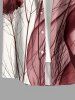Chemise hawaïenne à poches boutons, imprimé floral colorblock grande taille pour homme - Rouge foncé 2XL