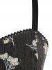 Robe asymétrique grande taille à imprimé fleuri, liseré pailleté, ourlet haut-bas, avec ceinture amovible - Noir 2X | US 18-20