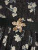Robe asymétrique grande taille à imprimé fleuri, liseré pailleté, ourlet haut-bas, avec ceinture amovible - Noir 2X | US 18-20