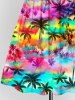 Kid's Coconut Tree Ombre Print Hawaii Button Dress - Pourpre  100