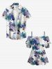 Blouse grande taille à imprimé floral aquarelle, style hawaïen, épaules dénudées et volants. - Pourpre  2XL