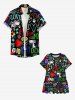 Kid's Colorful Letters Dog Heart Paw Print Hawaii Dress -  