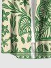 Chemise hawaïenne à imprimé fleurs, feuilles et oiseaux, grande taille, avec poche boutonnée, pour hommes - Vert 2XL