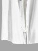 Flower Leaf Print Hawaii Button Pocket Shirt For Men -  