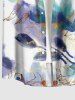 Chemise à poches boutons hawaïennes grande taille à imprimé floral aquarelle pour homme - Pourpre  2XL