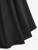 Robe débardeur grande taille à lacets, gaufré floral et bordure en dentelle - Noir L | US 12