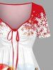 Robe cintrée imprimé Noël Père Noël, élan et flocon de neige - Rouge 1X
