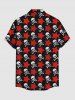 Plus Size Skulls Star Print Button Pocket Shirt For Men - Rouge 6XL
