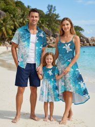Costume de Plage Pliable Ombré Vague D'Océan Panenau Panenau pour la Famille - Bleu clair 