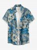 Tropical Leaf Hibiscus Flower Print Plus Size Matching Hawaii Beach Outfit For Couples -  