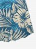 Tropical Leaf Hibiscus Flower Print Plus Size Matching Hawaii Beach Outfit For Couples -  