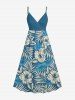 Tropical Leaf Hibiscus Flower Print Plus Size Matching Hawaii Beach Outfit For Couples -  
