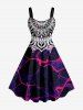 Ethnic Graphic Tie Dye Print Plus Size Matching Hawaii Beach Outfit For Couples -  