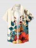 Flower Leaf Branch Print Matching Hawaii Beach Outfit For Couples -  