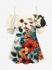 Flower Leaf Branch Print Matching Hawaii Beach Outfit For Couples -  