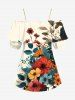 Flower Leaf Branch Print Matching Hawaii Beach Outfit For Couples -  