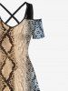Snake Pattern Geometric Textured Print Matching Hawaii Beach Mommy & Me Outfit -  