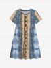 Snake Pattern Geometric Textured Print Matching Hawaii Beach Mommy & Me Outfit -  