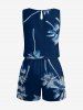 Combinaison hawaïenne à imprimé cocotier et poches à cordon de serrage, grande taille - Bleu profond 5X