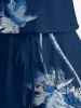 Combinaison hawaïenne à imprimé cocotier et poches à cordon de serrage, grande taille - Bleu profond 5X