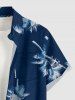Plus Size Coconut Tree Print Hawaii Button Pocket Shirt For Men -  