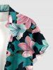 Lily Flower Print Hawaii Button Pocket Shirt For Men -  