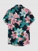 Lily Flower Print Hawaii Button Pocket Shirt For Men -  