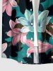 Lily Flower Print Hawaii Button Pocket Shirt For Men -  
