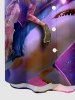 Dinosaur Shark Ombre Galaxy Print Hawaii Button Pocket Shirt For Men -  