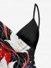 Paréo de plage convertible à imprimé fleurs et étoiles, style hawaïen - Noir 2X