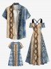 Kid's Snake Pattern Geometric Textured Print Hawaii A Line Dress -  